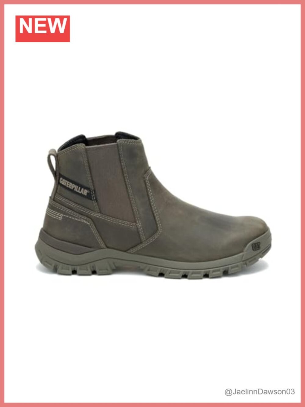 CAT Men's Chelsea Boots Full-Grain Leather Lugged Outsole Breathable Mesh
